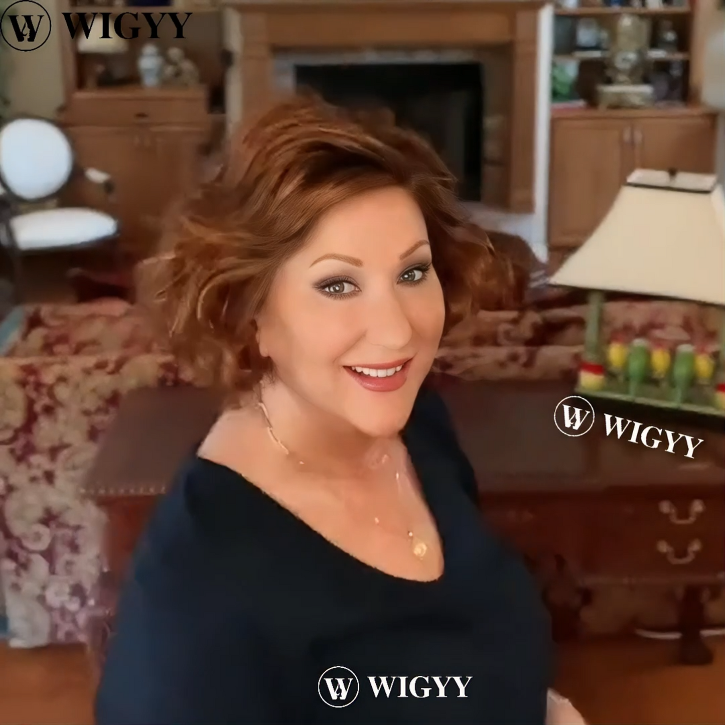 Wigyy Auburn Curly Bob Wigs
