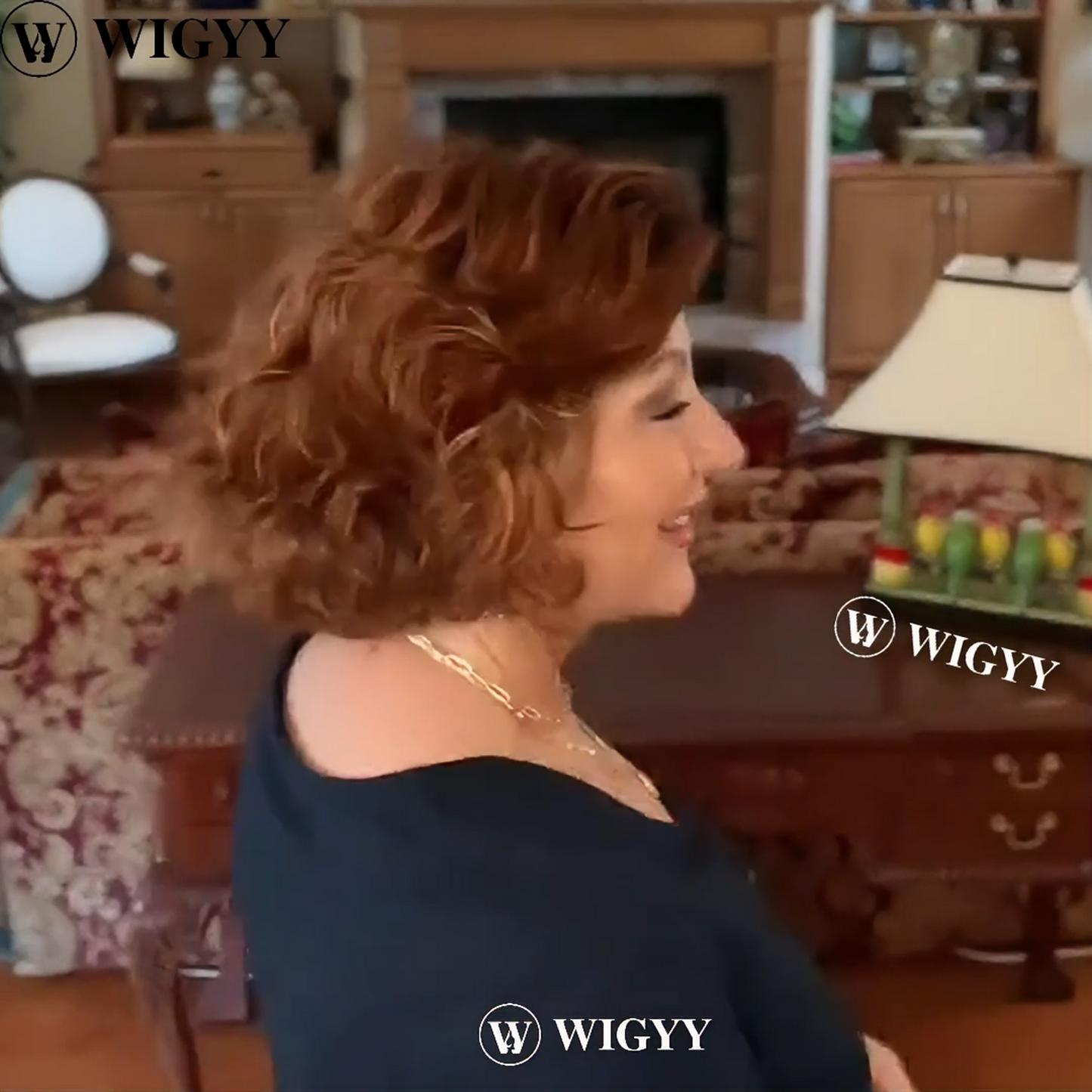 Wigyy Auburn Curly Bob Wigs