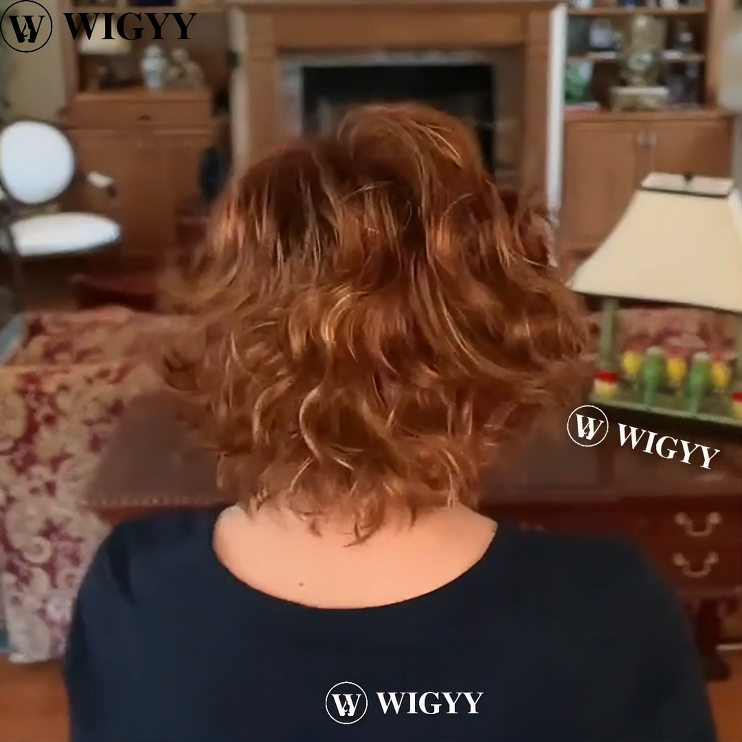 Wigyy Auburn Curly Bob Wigs