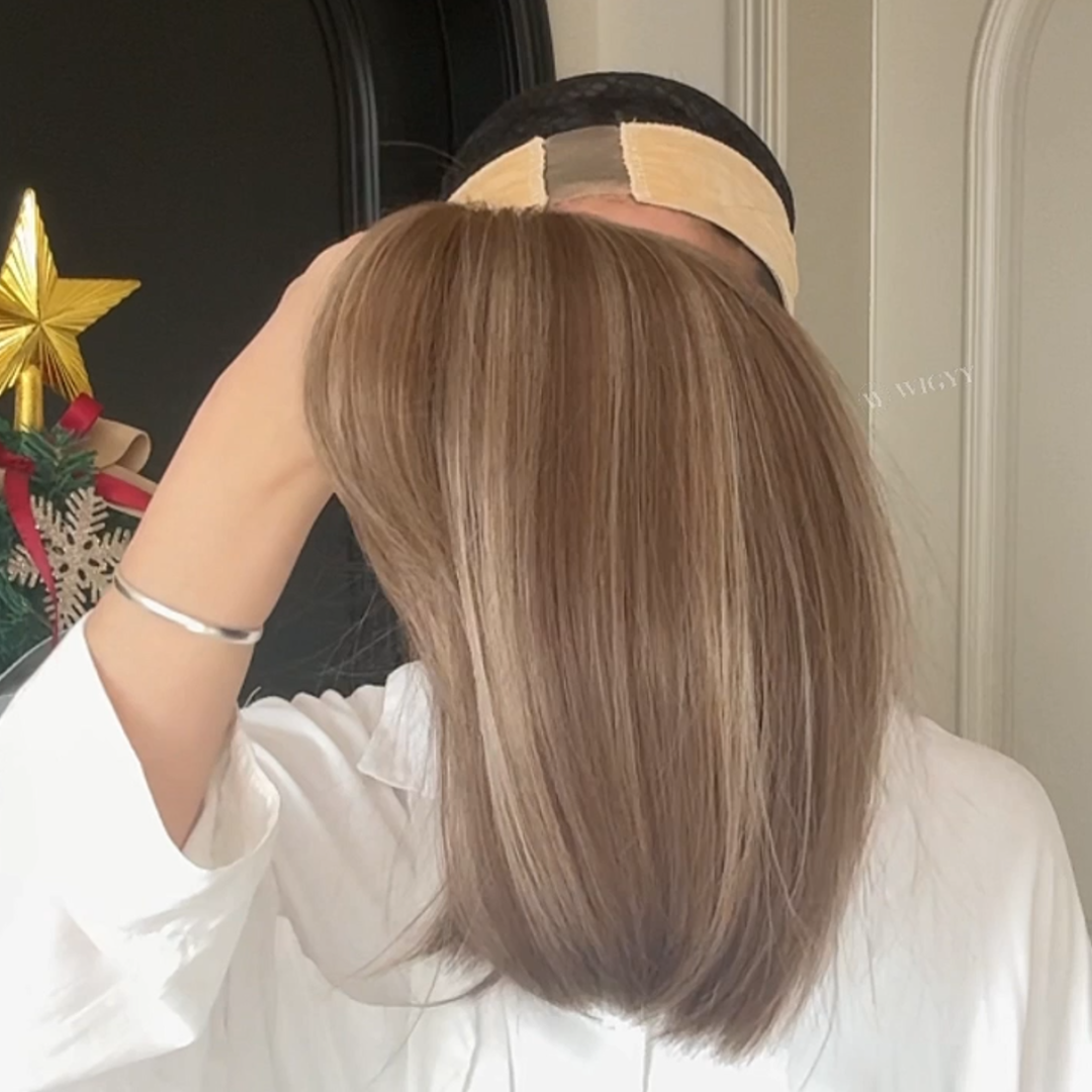 Clara - Wigyy Straight Highlighted Elegant Wig for Daily Use