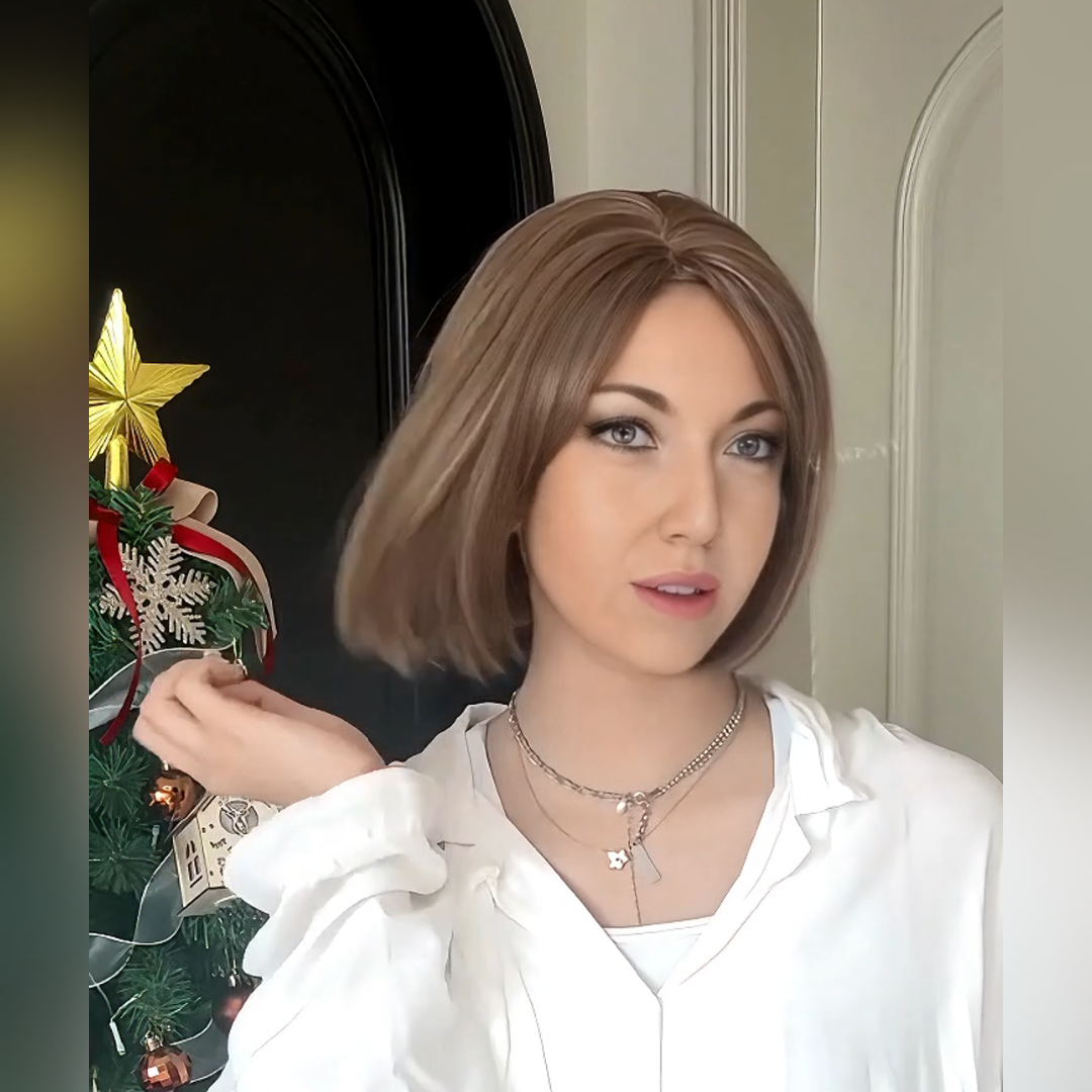 Clara - Wigyy Straight Highlighted Elegant Wig for Daily Use