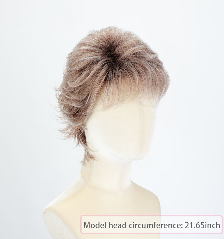Harriet - Short Blonde Pixie Cut Wigs for White Women Dark Brown Ombre Blonde