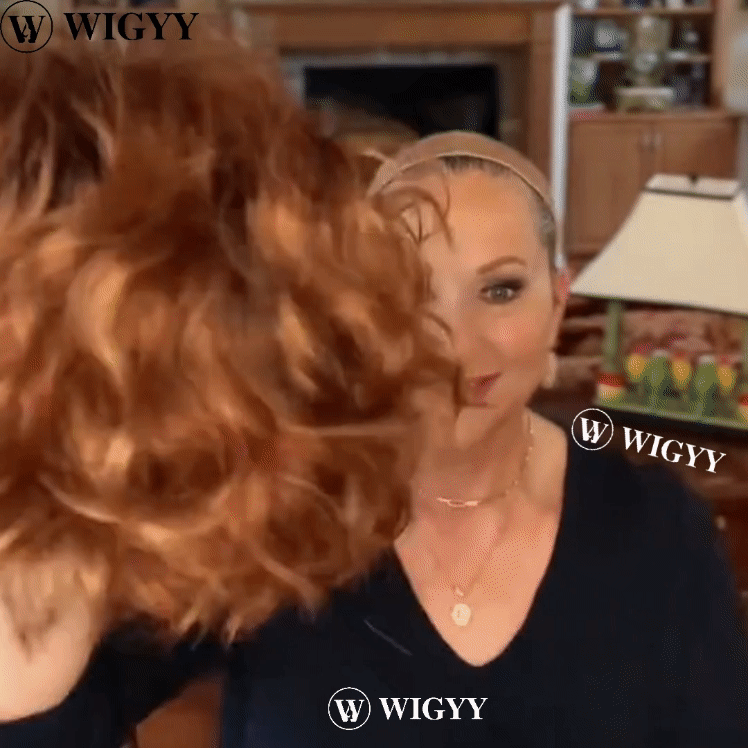 Wigyy Auburn Curly Bob Wigs