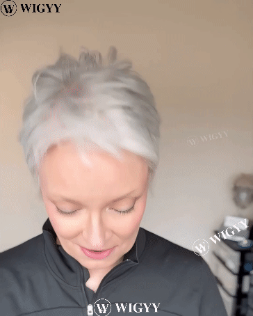 Wigyy Straight Grey Elegant Bob Wig