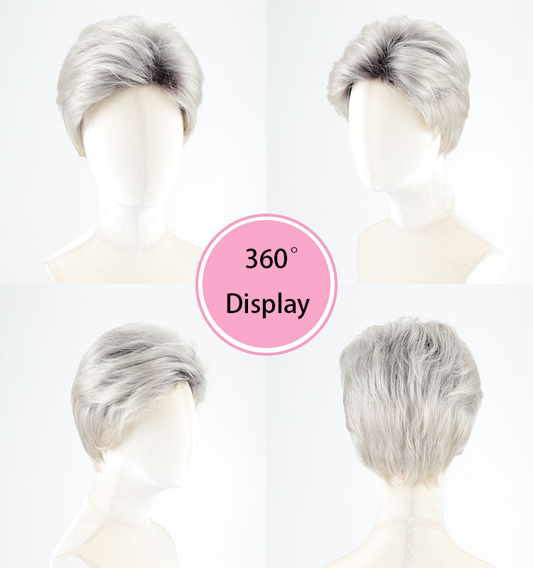 Wendy - Wigyy Short Silver Grey Elegant Wigs