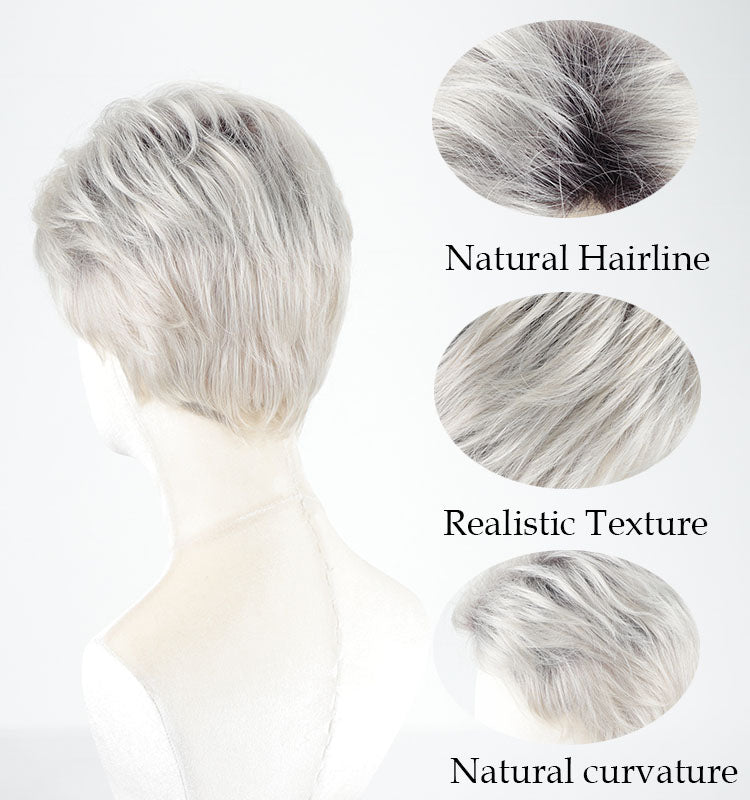 Wendy - Wigyy Short Silver Grey Elegant Wigs